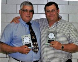 New York State Coaches Association High Honor award to Bill Davenport and Dennis Meszaros. 2001.