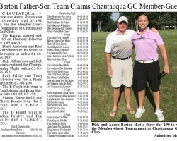 Barton Father-Son Team Claims Chautauqua GC Member-Guest. July 21, 2022.