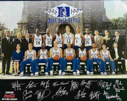 Duke basketball 1996-97. Kirsten Green is first on left in first row.