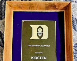 Kirsten Green's Duke University Outstanding Manager. 1996-97.