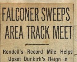 Falconer Sweeps Area Track Meet. 1935.