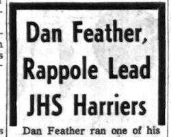 Dan Feather, Rappole Lead JHS Harriers. October 23, 1964.