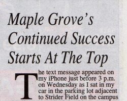 Maple Grove's Continued Success Starts At The Top. Page 1. November 17, 2017.