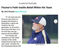 Fischer's Faith Instills Belief Within His Team.