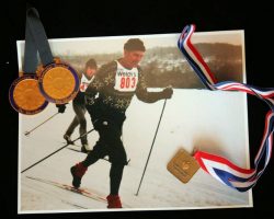 Flash Olson participated in cross country skiing.