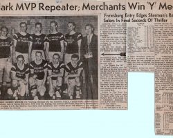 Clark MVP Repeater; Merchants Win Y Meet. 1962.