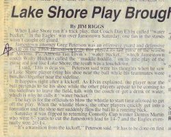 Lake Shore Play Brought Back Bad Memories For Former Red Raider. <em>Post-Journal</em> (Jamestown), 1996. Lake Shore Play Brought Back Bad Memories For Former Red Raider. 1996.