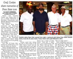 Graf, Conlan share memories of Penn State icon. <em>Observer</em> (Dunkirk), December 22, 2022. Graf, Conlan share memories of Penn State icon. December 22, 2022.
