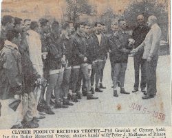 Clymer Product Receives Trophy. <em>Post-Journal</em> (Jamestown), June 5, 1956. Clymer Product Receives Trophy. June 5, 1956.