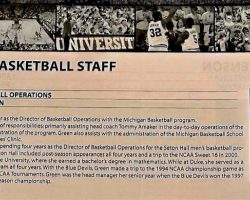 Director of Basketball Operations.Michigan Basketball Staff, 2006.