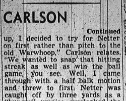 Harry Carlson, Former Jamestown Man, Prominent As Director of Athletics. Part 2. November 2, 1949