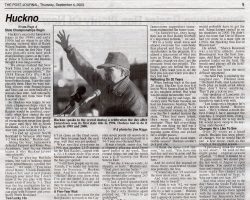 Huckno Enters Third Decade As JHS Head Coach (page 2). September 4, 2003.