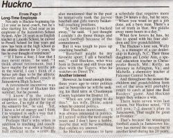 Huckno Enters Third Decade As JHS Head Coach (page 3). September 4, 2003.