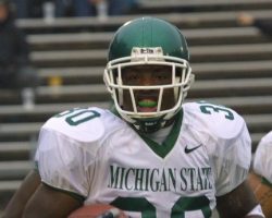 Jehuu Caulcrick with Michigan State. Jehuu Caulcrick with Michigan State.