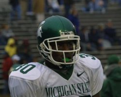 Jehuu Caulcrick with Michigan State. Jehuu Caulcrick with Michigan State.