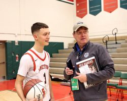 Scott Kindberg with Dominic Gonzalez at McElrath Gymnasium on February 12, 2026.