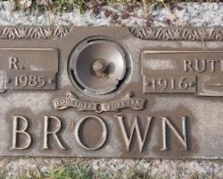 Lou Brown's grave marker.
