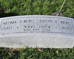 Neoma Berg's grave marker.