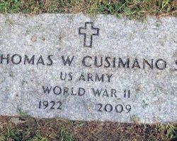 Tom Cusimano's grave marker. Tom Cusimano's grave marker.