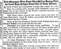 Dick Shearman Wins Fame Thru Skill As Racing Pilot As Local Boys Eclipse Noted Out-of-Town Drivers. May 31, 1930.