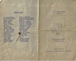 Jamestown High School football banquet program, 1962.