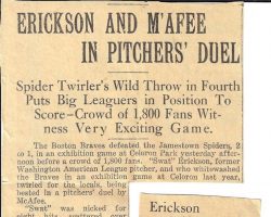 Erickson And M'Afee In Pitchers' Duel. June 17, 1931.