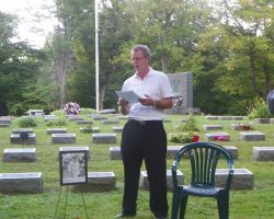 John Newman's son Jeff at John's gravesite.