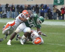 Jehuu Caulcrick with Michigan State. Jehuu Caulcrick with Michigan State.