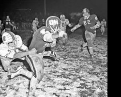 Joe Mistretta, ball carrier. November 5, 1976.