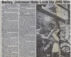 Bailey, Johnson Help Lock Up JHS Win. <em>Post-Journal</em> (Jamestown), February 1, 1994. Bailey, Johnson Help Lock Up JHS Win. February 1, 1994.