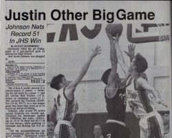 Justin Other Big Game. <em>Post-Journal</em> (Jamestown), February 19, 1994. Justin Other Big Game. February 19, 1994.
