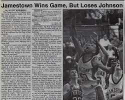 Jamestown Wins Game, But Loses Johnson. <em>Post-Journal</em> (Jamestown), February 22, 1994 Jamestown Wins Game, But Loses Johnson. February 22, 1994.