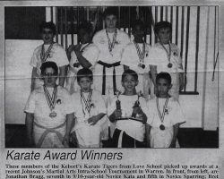 Karate Award Winners. April 2, 2001.