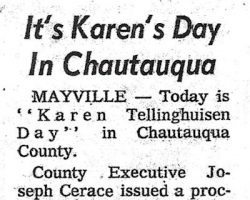 It's Karen's Day In Chautauqua.  August 20, 1977.
