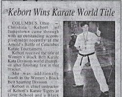 Kebort Wins Karate World Title. March 12,2001.