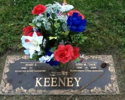 Jack Keeney's grave marker. Jack Keeney's grave marker.