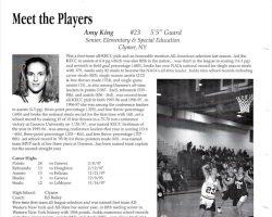 Amy King's Daemen College basketball program bio. 1998-99.