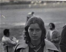 Leda Peterson playing with the Buffalo Breskis, circa 1977.