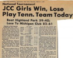 JCC Girls Win, Lose Play Tenn. Team Today. March 11, 1976.