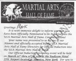 Martial Arts Hall of Fame. Martial Arts Hall of Fame.