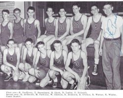 Roger MacTavish, back row on left, with the Southwestern Central School junior varsity basketball team, 1951.