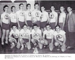 Roger MacTavish, front row on left, with the Southwestern Central School volleyball team, 1951. Roger MacTavish, front row on left, with the Southwestern Central School volleyball team, 1951.