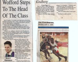 Wofford Steps To The Head Of The Class. February 8, 1998.