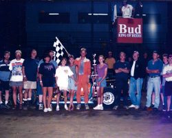 Rod Maloy after his 100 lap win at Stateline Speedway, 1999.