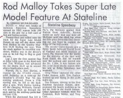 Rod Maloy Takes Super Late Model Feature At Stateline. May 16, 1992.