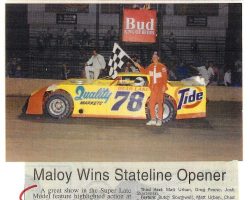 Maloy Wins Stateline Opener. May 18, 1996.