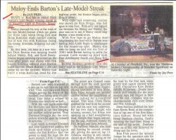 Maloy Ends Barton's Late Model Streak. May 5, 2001.