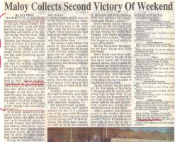 Maloy Collects Second Victory Of Weekend. May 6, 2001.