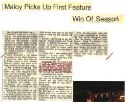 Maloy Picks Up First Feature Win Of Season. June 6, 1993.