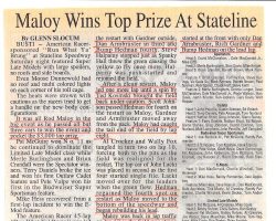 Maloy Wins Top Prize At Stateline.  September 9, 2002.